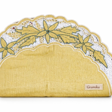 Golden Filigree Cotton &amp; Lace Table Runner/Placemat