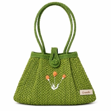 Olive Green Mini Handbag - Embroidered Dinner or Event Bag