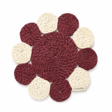 The Fiesta Multicolored Centerpiece Mat - Round Jute Trivet