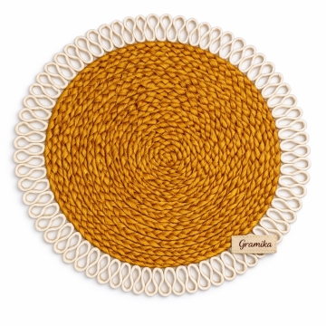 The White Bloom Placemat Set - Scalloped &amp; Embroidered Cotton